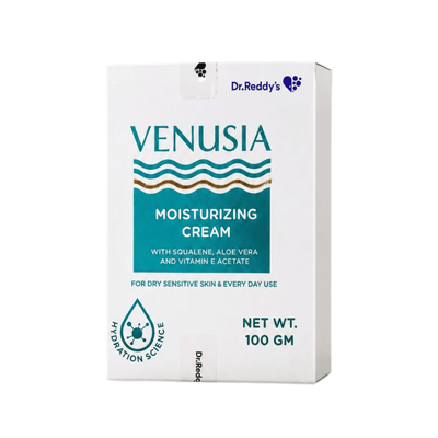 Venusia Moisturising Cream, with Squalene, Aloe Vera and Vitamin E for Dry and Sensitive Skin (100 gm)