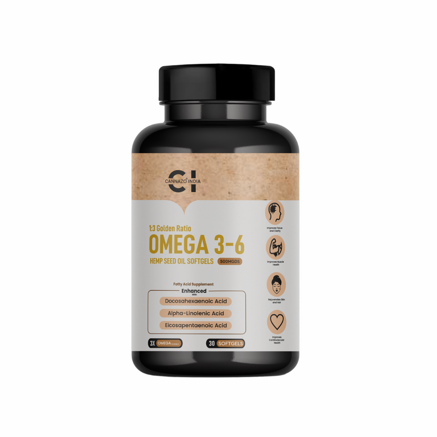 Hemp Seed Oil Softgels 500mg - Cannazo India