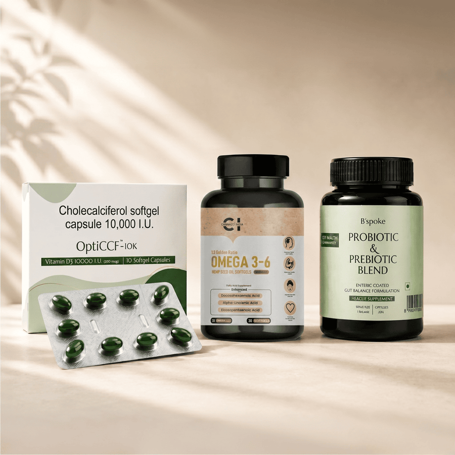 Women’s Cancer Bundles - Omega-3 with Hemp Seed Oil, Vitamin D3, Probiotics for Gut Health