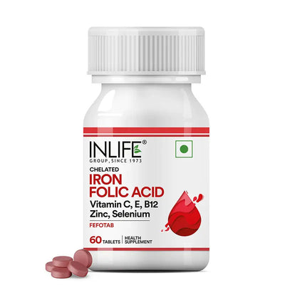 Inlife Iron & Folic Complex with Zinc & Selenium (60 Tablets)
