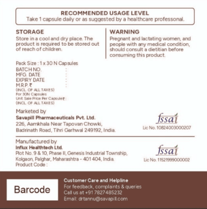 PeachX Vitamin B Complex, 30 Capsule