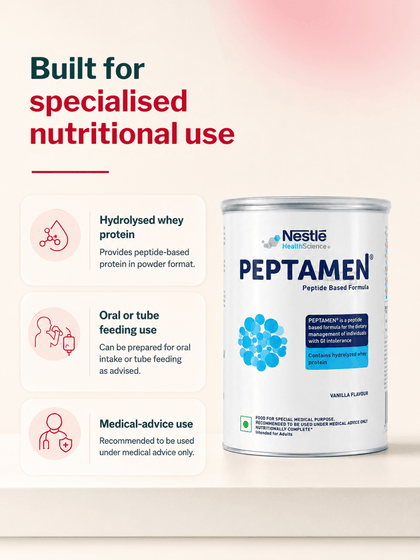 Nestle Peptamen Peptide-Based Diet Powder (Vanilla Flavour) for Nutritional Support (400 gm)