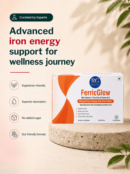 PeachX FerricGlow (Iron Pyrophosphate 30 mg + Vitamin C 65 mg + Folic Acid + B Complex) 30 Sachets