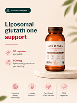 PeachX Antioxia Liposomal Glutathione 500mg + Vit C (30 Capsules)