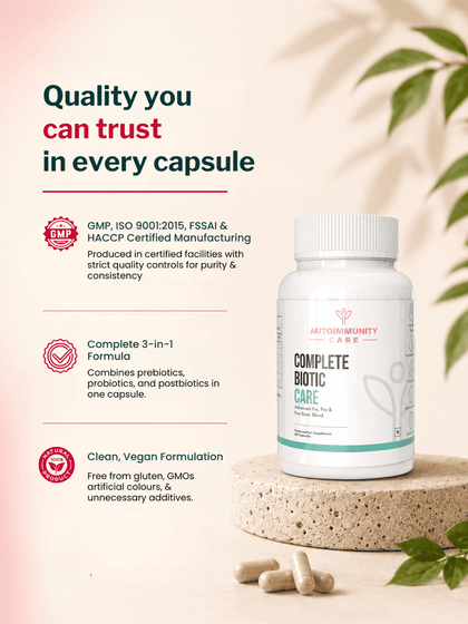 Autoimmunity Care Complete Biotic Care, 3 in 1 Pre Pro & Postbiotic (60 Capsules)