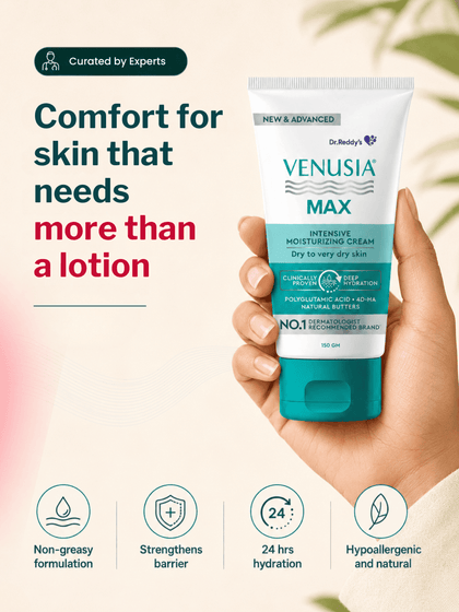 Venusia Max Intensive Moisturising Cream, with Natural Butters for Dry Skin (150 gm)