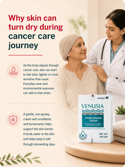 Venusia Moisturising Cream, with Squalene, Aloe Vera and Vitamin E for Dry and Sensitive Skin (100 gm)