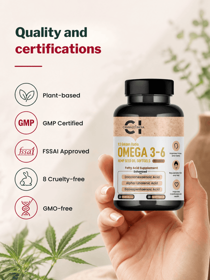 Canazzo Hemp Seed Oil 500mg Omega 3-6-9 (30 Softgels)