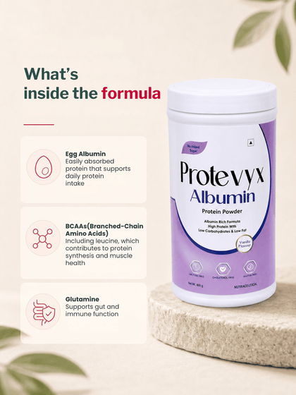 Protevyx Albumin Protein Powder — Vanilla (400gm)