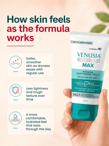 Venusia Max Intensive Moisturising Cream, with Natural Butters for Dry Skin (150 gm)