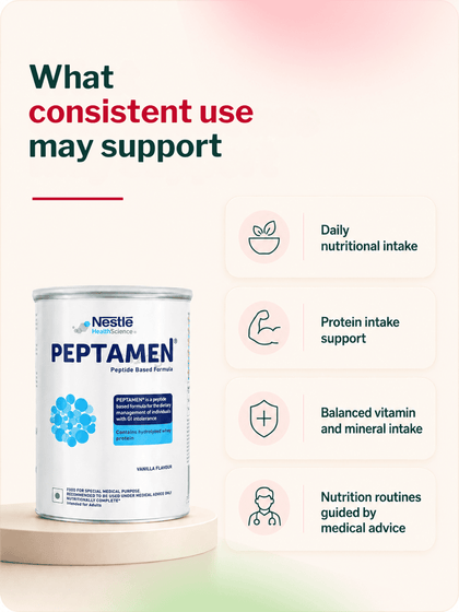 Nestle Peptamen Peptide-Based Diet Powder (Vanilla Flavour) for Nutritional Support (400 gm)