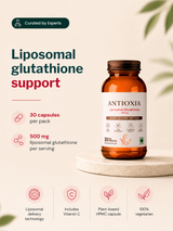 PeachX Antioxia Liposomal Glutathione 500mg + Vit C (30 Capsules)
