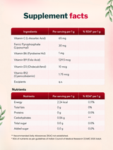PeachX FerricGlow (Iron Pyrophosphate 30 mg + Vitamin C 65 mg + Folic Acid + B Complex) 30 Sachets