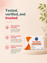 PeachX FerricGlow (Iron Pyrophosphate 30 mg + Vitamin C 65 mg + Folic Acid + B Complex) 30 Sachets