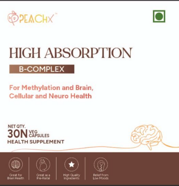 Vitamin B Complex - High Absorption B-Complex for Methylation and Brain, Cellular and Neuro Health
